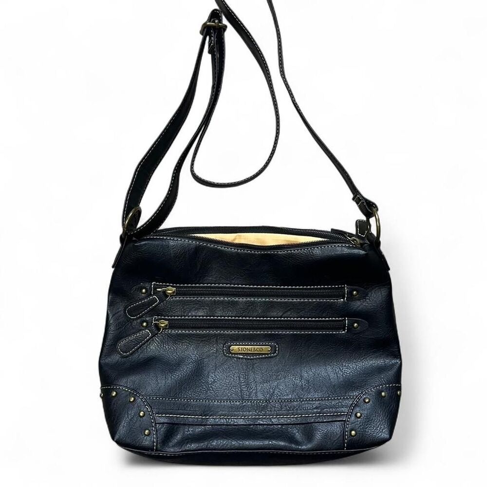 Stone & Co Women's Black Studded Shoulder Bag